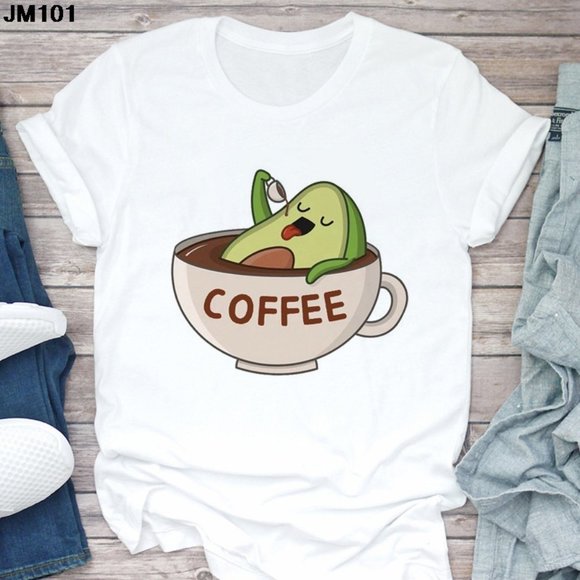 Pants - New hot sale printing kawaii cartoon T-shirt women&#39;s casual graphics avocado